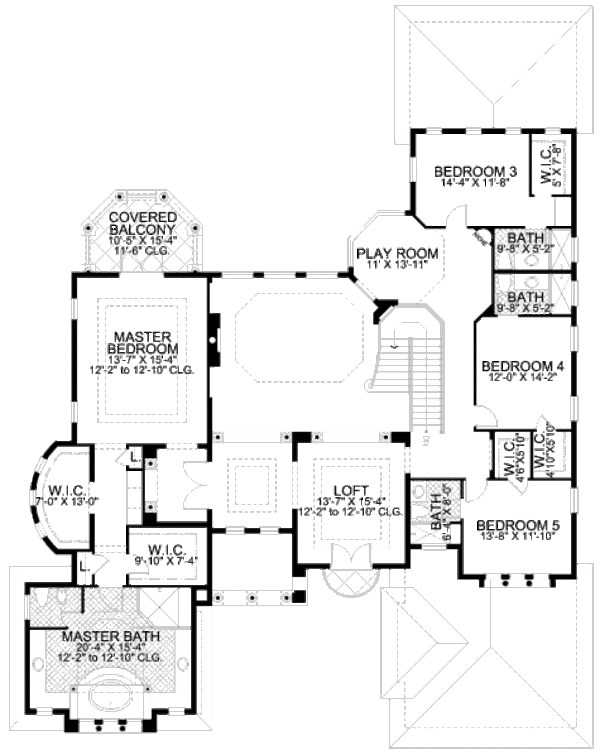 Mediterranean Floor Plan - Upper Floor Plan #420-171