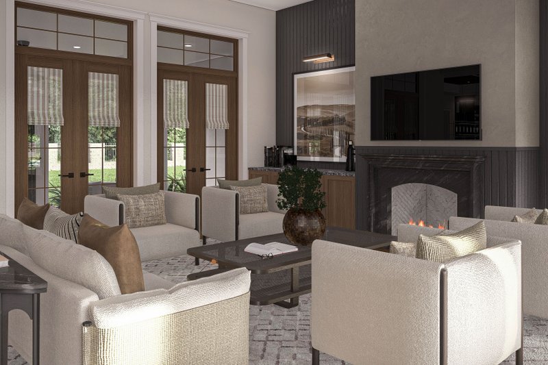 House Design - Interior - Family Room 2 for Modern House Plan #455-450 - 5 bed, 4.5 bath