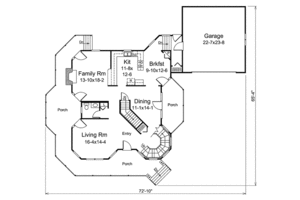 Floor Plan - Main Floor for Victorian House Plan #57-548 - 4 bed, 2.5 bath
