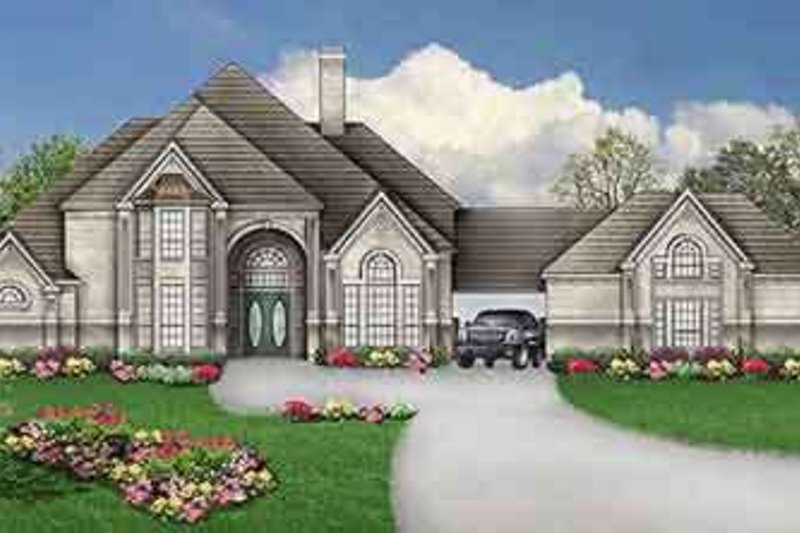 European Style House Plan - 5 Beds 4 Baths 5402 Sq/Ft Plan #84-190