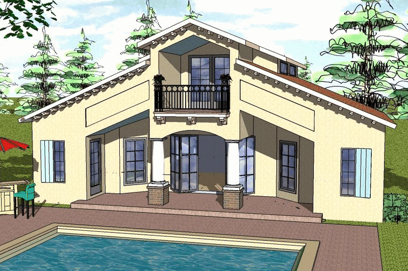 Contemporary Style House Plan - 1 Beds 2 Baths 1013 Sq/Ft Plan #8-226