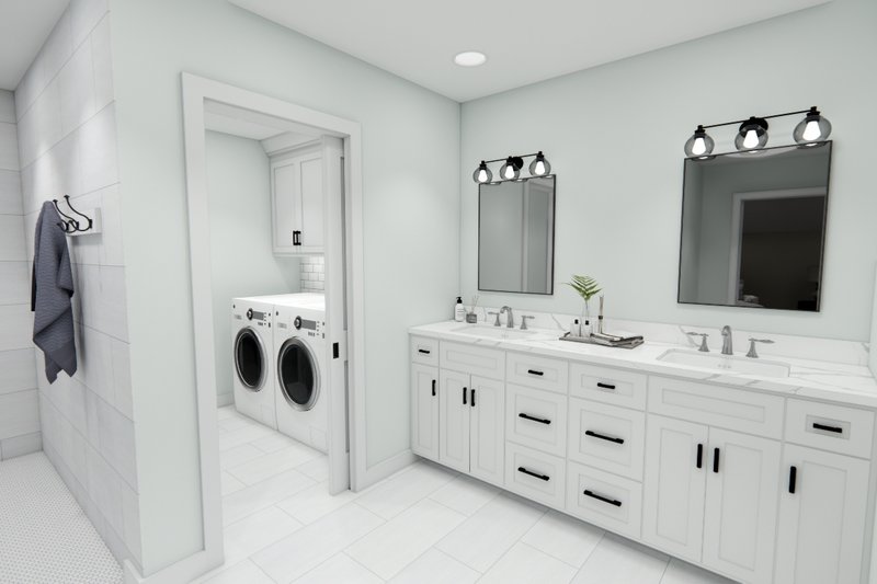House Blueprint - Interior - Master Bathroom for Farmhouse House Plan #51-1351 - 4 bed, 2.5 bath