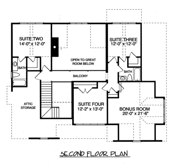 Bungalow Floor Plan - Upper Floor Plan #413-844