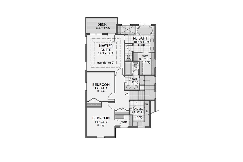 Home Plan - Floor Plan - Upper Floor for Craftsman House Plan #51-566 - 3 bed, 2.5 bath