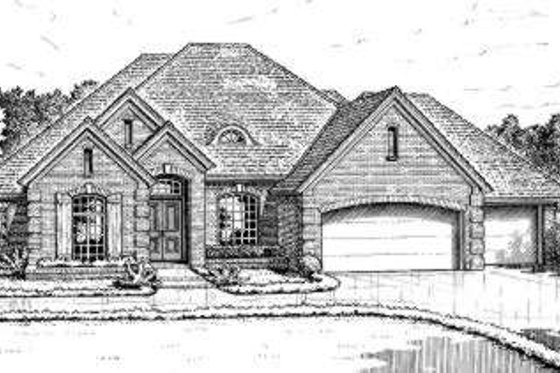 Exterior - Front Elevation for European House Plan #310-217 - 4 bed, 3.5 bath