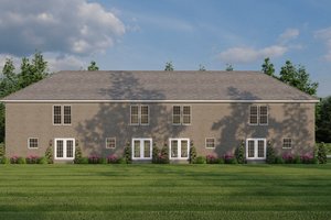 Exterior - Rear Elevation for Traditional House Plan #17-623 - 2 bed, 2.5 bath
