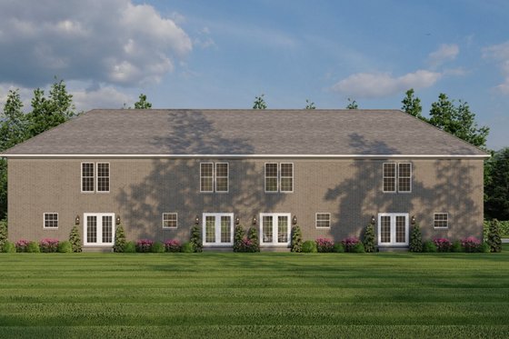Exterior - Rear Elevation for Traditional House Plan #17-623 - 2 bed, 2.5 bath