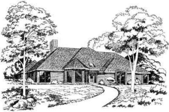 Exterior - Front Elevation for Traditional House Plan #312-496 - 4 bed, 3 bath