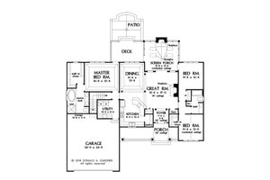 Floor Plan - Main Floor for Craftsman House Plan #929-1078 - 3 bed, 2 bath