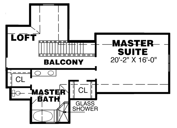 Southern Floor Plan - Upper Floor Plan #34-174