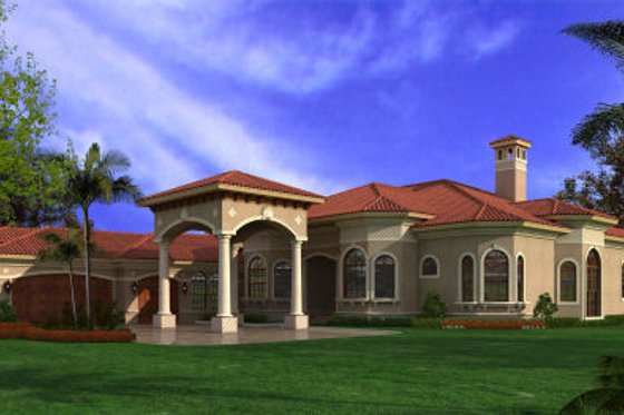 Exterior - Front Elevation for Mediterranean House Plan #420-220 - 6 bed, 5 bath