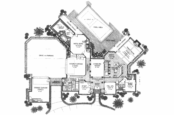Floor Plan - Main Floor for European House Plan #310-348 - 5 bed, 6 bath