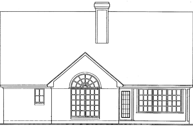 House Design - Exterior - Rear Elevation for Country House Plan #42-609 - 3 bed, 2 bath
