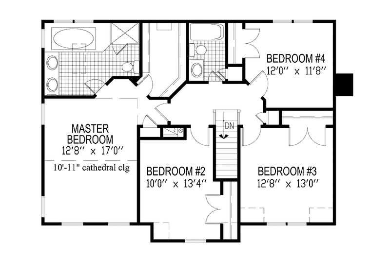 Home Plan - Floor Plan - Upper Floor for European House Plan #953-81 - 4 bed, 2.5 bath