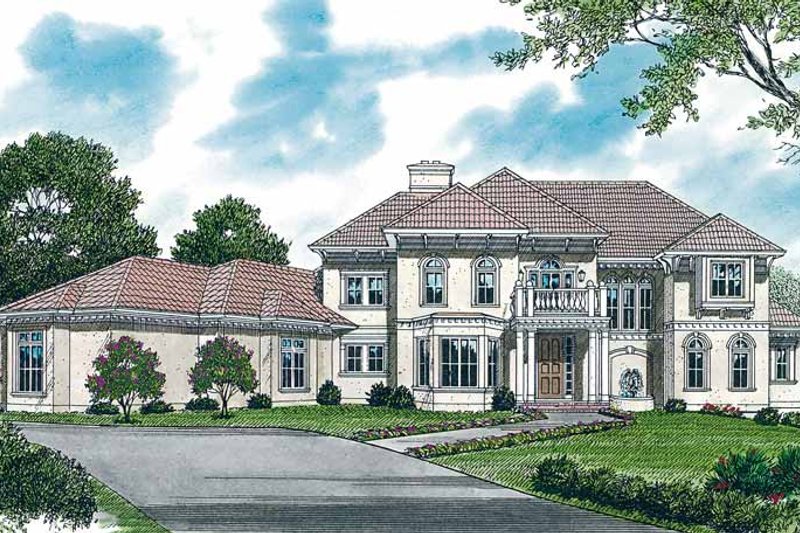Dream House Plan - Mediterranean Exterior - Front Elevation Plan #453-321