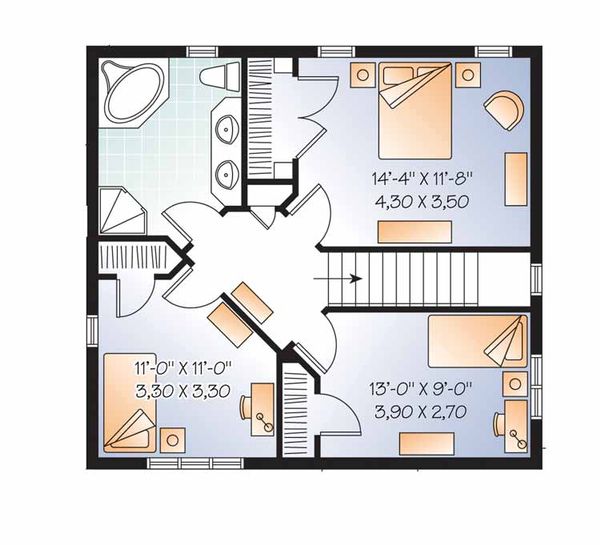 House Plan Design - Country Floor Plan - Upper Floor Plan #23-2551