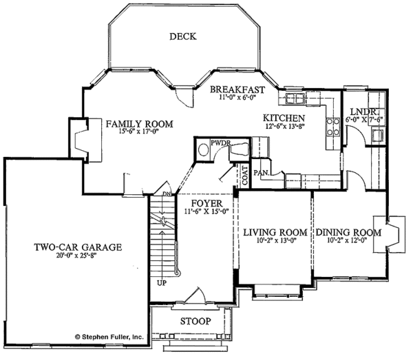 Architectural House Design - Colonial Floor Plan - Main Floor Plan #429-90