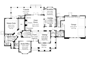 Floor Plan - Main Floor for Mediterranean House Plan #930-258 - 4 bed, 3.5 bath