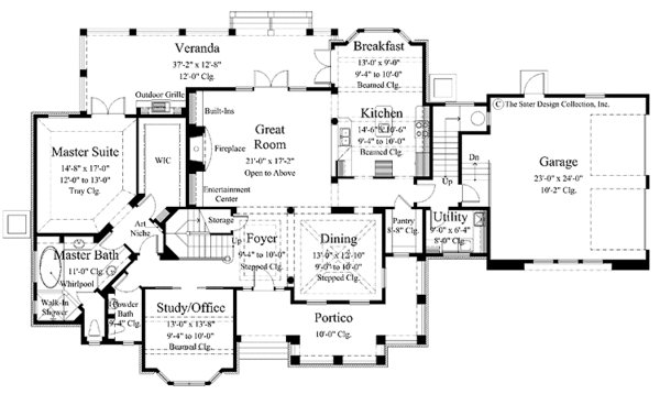 Architectural House Design - Mediterranean Floor Plan - Main Floor Plan #930-258