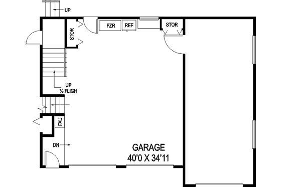 Floor Plan - Lower Floor for Contemporary House Plan #60-1029 - 3 bed, 4 bath