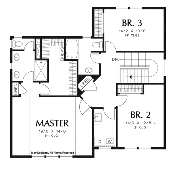 Craftsman Floor Plan - Upper Floor Plan #48-919