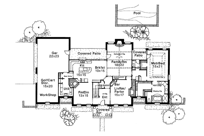 Home Plan - Floor Plan - Main Floor for Classical House Plan #310-1018 - 4 bed, 3.5 bath