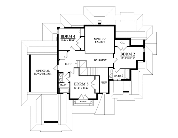 Architectural House Design - Colonial Floor Plan - Upper Floor Plan #937-35