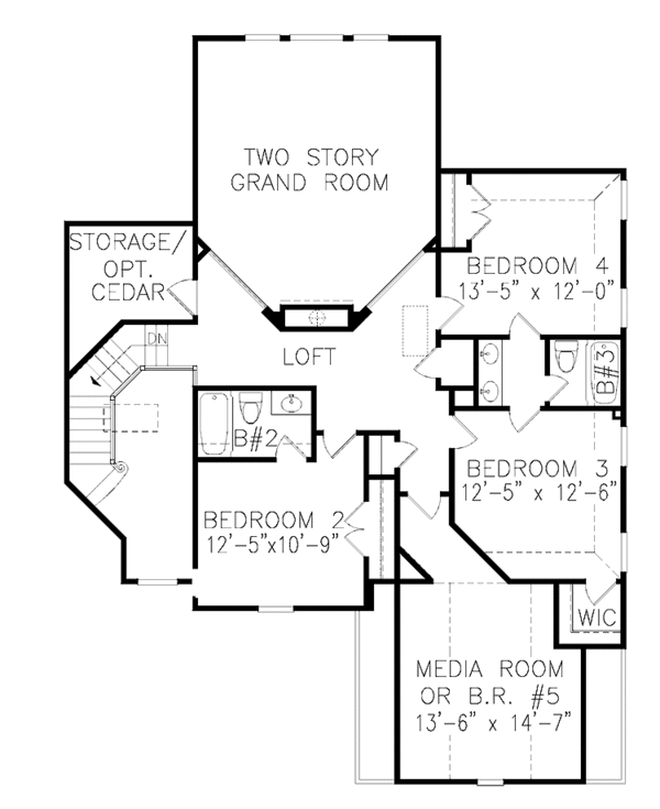 Home Plan - European Floor Plan - Upper Floor Plan #54-290
