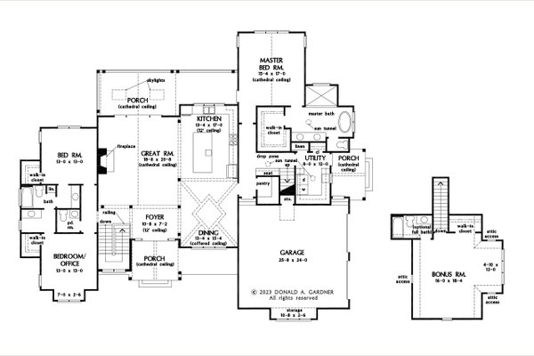 Farmhouse Floor Plan - Main Floor Plan #929-1186