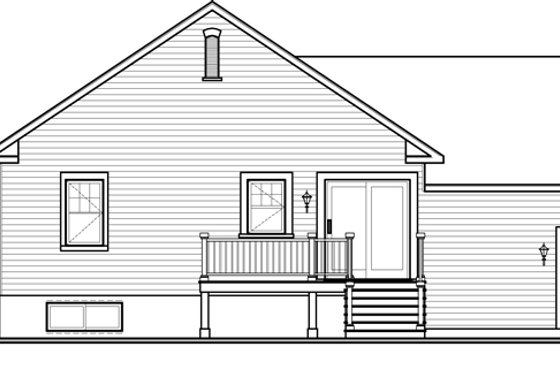 Exterior - Rear Elevation for Country House Plan #23-2566 - 2 bed, 1 bath