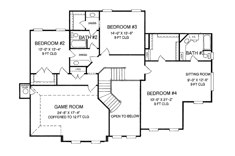 House Blueprint - Floor Plan - Upper Floor for Country House Plan #952-186 - 4 bed, 4.5 bath