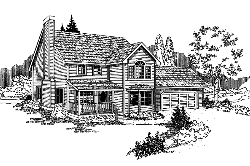Architectural House Design - Colonial Exterior - Front Elevation Plan #60-1032