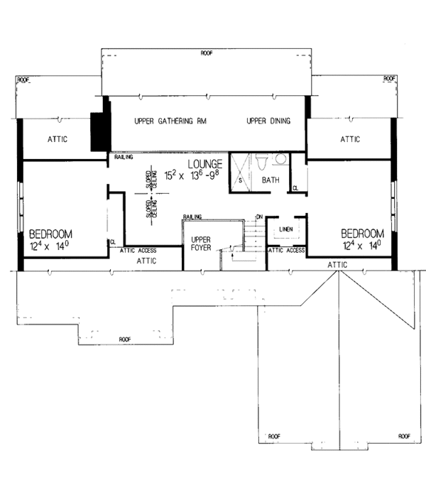 House Blueprint - Contemporary Floor Plan - Upper Floor Plan #72-860