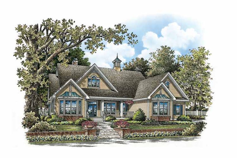 Home Plan - Exterior - Front Elevation 3 for Ranch House Plan #929-858 - 3 bed, 2 bath