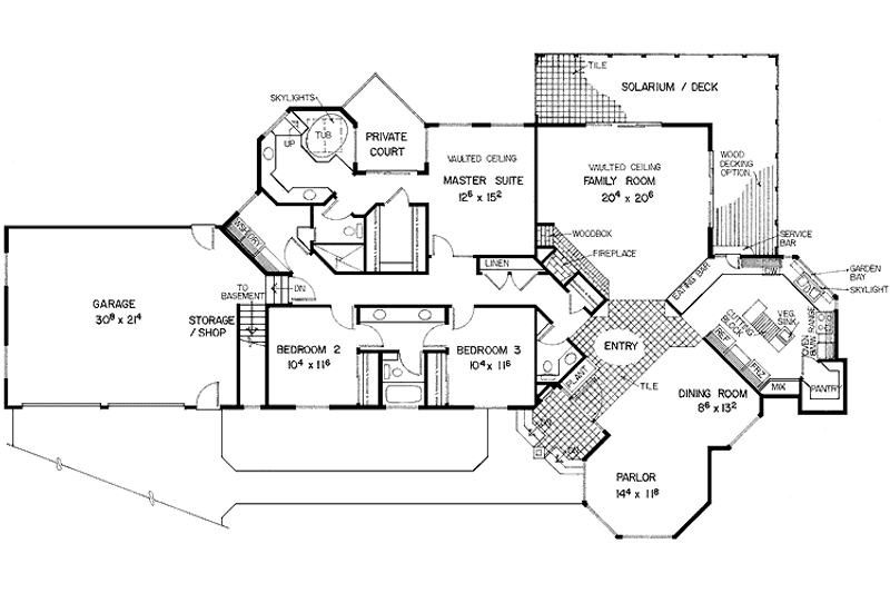 Architectural House Design - Floor Plan - Main Floor for Traditional House Plan #60-992 - 3 bed, 2.5 bath