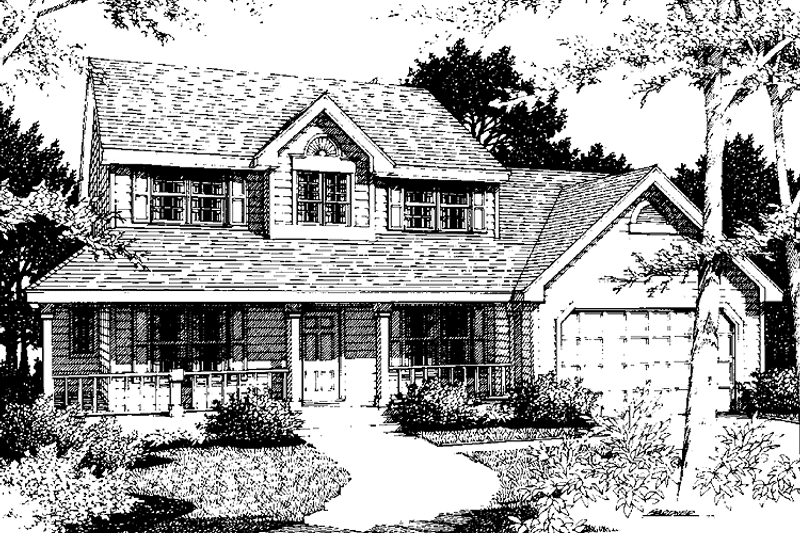Home Plan - Exterior - Front Elevation 3 for Country House Plan #300-130 - 3 bed, 2.5 bath