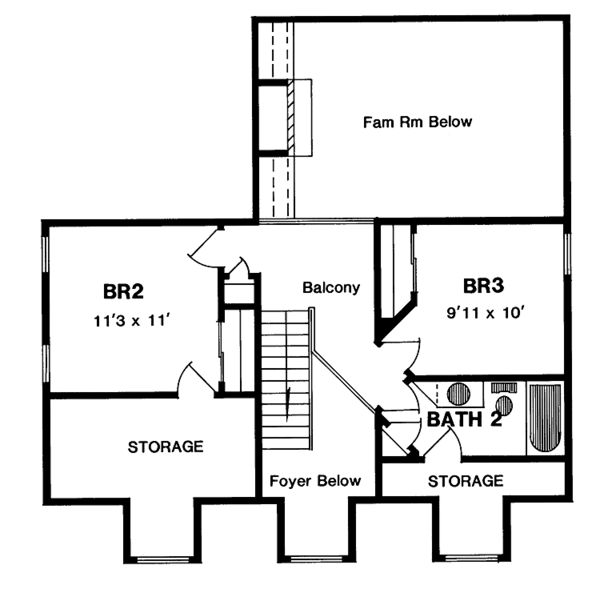 House Design - Country Floor Plan - Upper Floor Plan #316-126