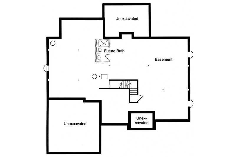 Architectural House Design - Floor Plan - Lower Floor for Traditional House Plan #46-863 - 4 bed, 3.5 bath