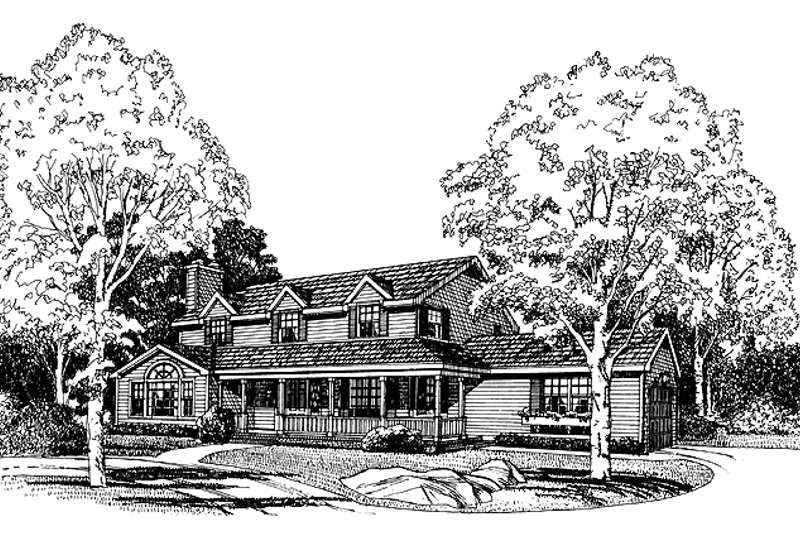 Home Plan - Country Exterior - Front Elevation Plan #456-43