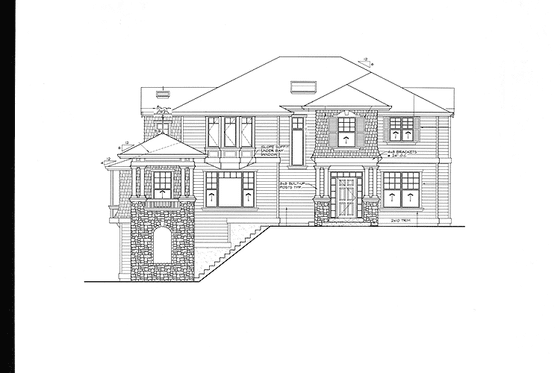 Exterior - Front Elevation 3 for Craftsman House Plan #132-245 - 3 bed, 2.5 bath