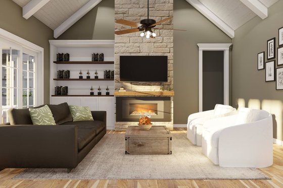 Interior - Family Room for Country House Plan #17-3444 - 4 bed, 3 bath