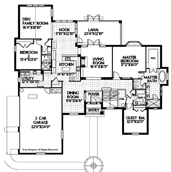 Architectural House Design - Country Floor Plan - Main Floor Plan #999-56