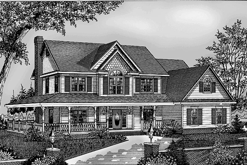 Home Plan - Exterior - Front Elevation 3 for Victorian House Plan #11-253 - 3 bed, 2.5 bath
