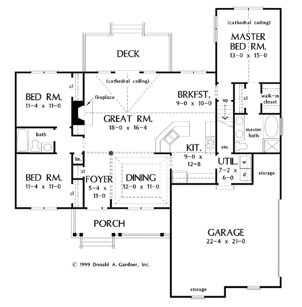 House Plan Design - Ranch Floor Plan - Main Floor Plan #929-478