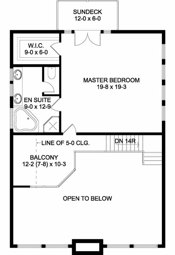 Contemporary Floor Plan - Upper Floor Plan #126-146