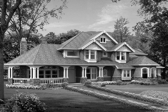 Exterior - Front Elevation 3 for Craftsman House Plan #132-241 - 4 bed, 3.5 bath