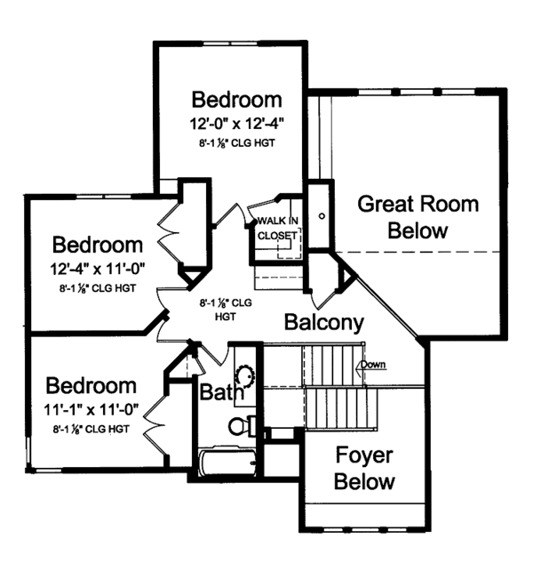 Architectural House Design - Craftsman Floor Plan - Upper Floor Plan #46-795
