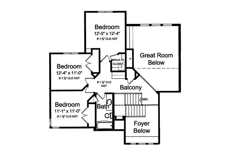 Home Plan - Floor Plan - Upper Floor for Craftsman House Plan #46-795 - 4 bed, 2.5 bath
