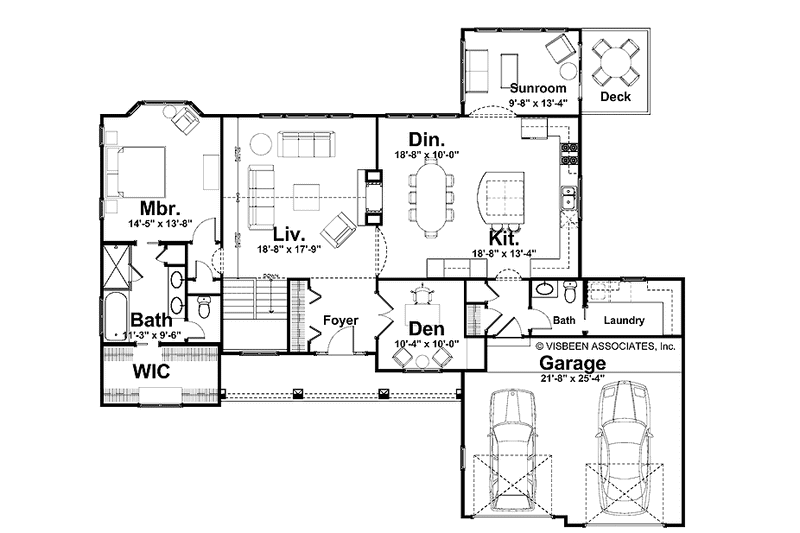 Home Plan - Floor Plan - Main Floor for Craftsman House Plan #928-149 - 3 bed, 2.5 bath