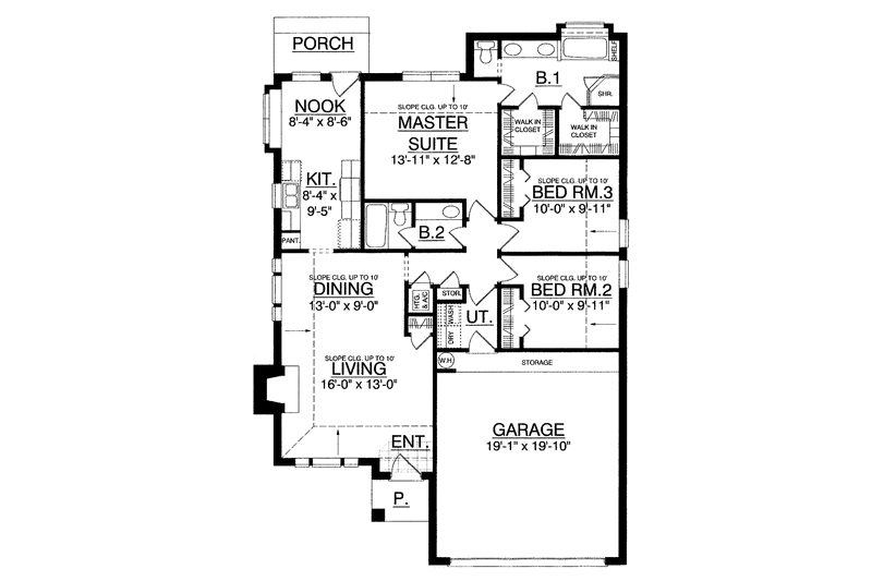 Dream House Plan - Floor Plan - Main Floor for Traditional House Plan #40-469 - 3 bed, 2 bath